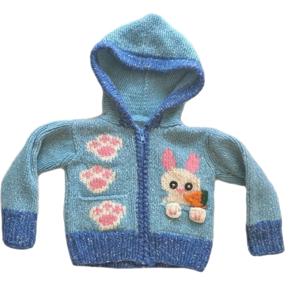 12-24M Measurements below Spring Easter Sweater Baby Rabbit Bunny Girl Boy Blye